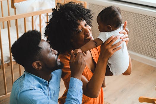 happy family in their home