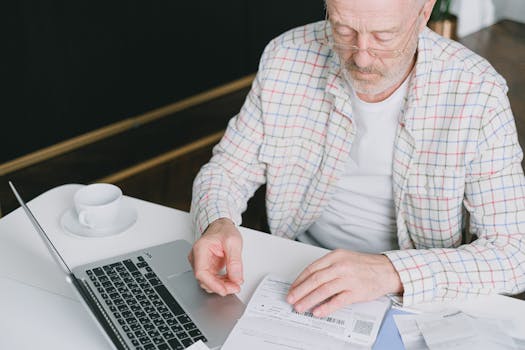 person budgeting at home
