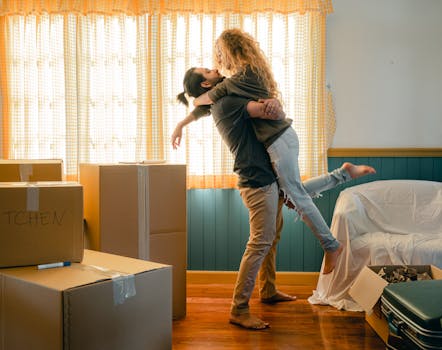 image of a happy family with a new home